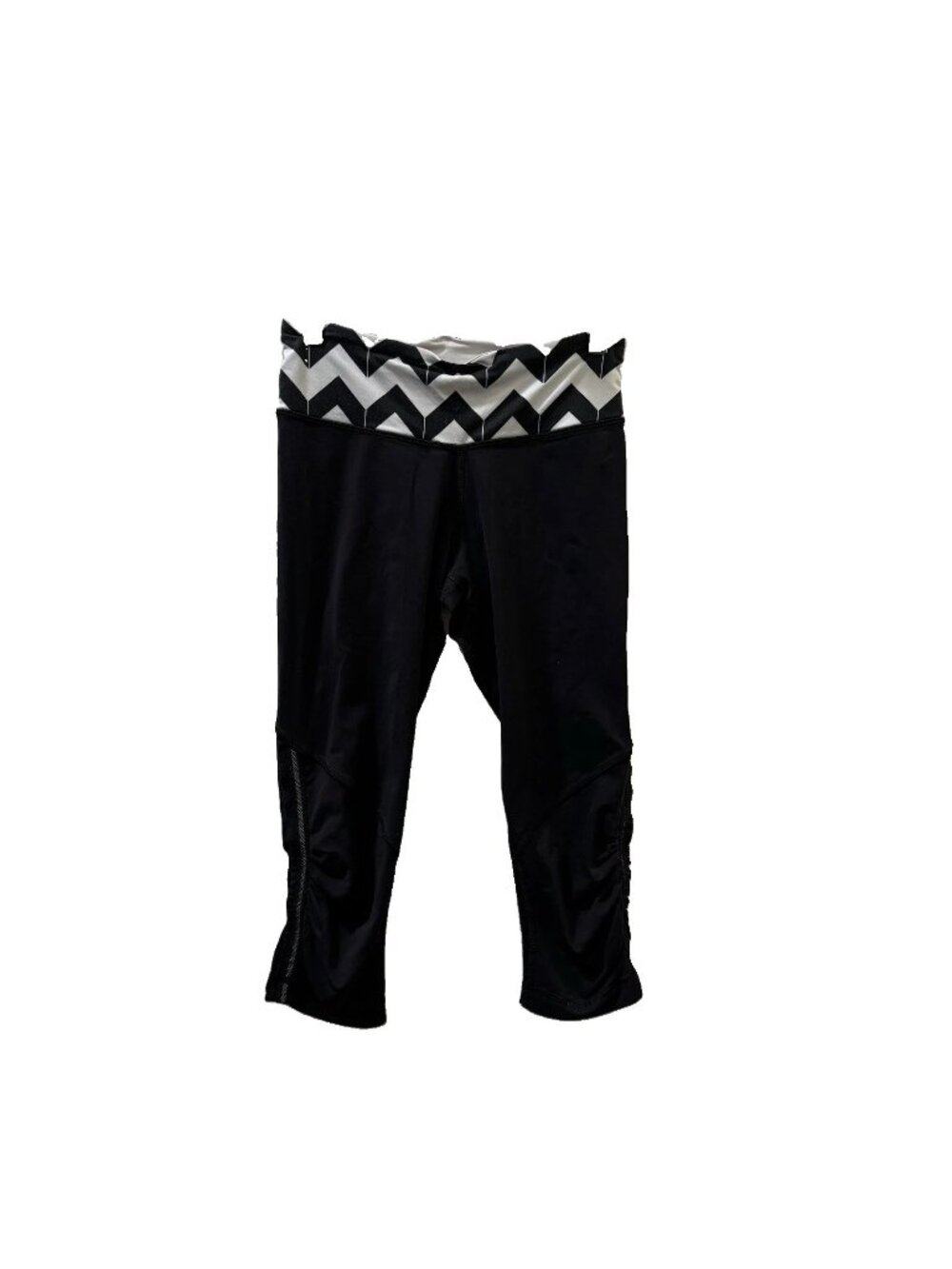 lululemon Run: Speed Tight Cropped Leggings Black/White Chevron Waist 4